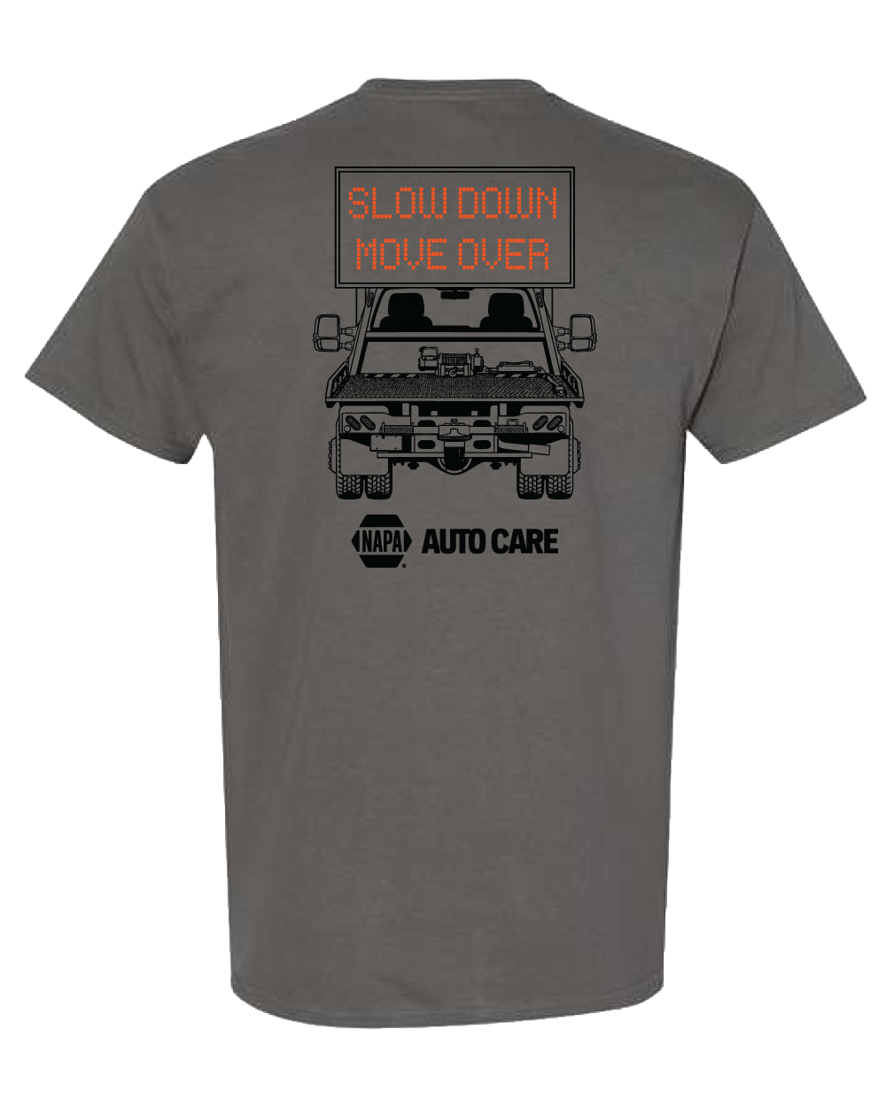 Back of Slow Down Move Over tee